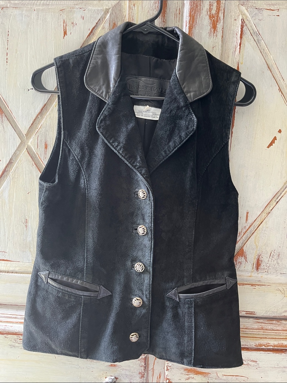 💯 leather suede vintage vest